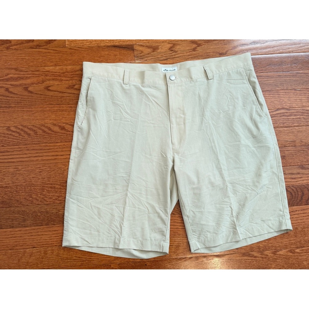 Peter Millar Shackleford Performance Hybrid Shorts Mens 40 Golf Khaki Stretch